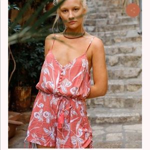 YIREH Hudson Romper in Nectarine